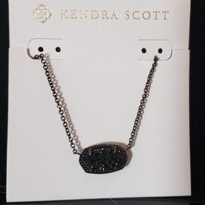 Beautiful Kendra Scott Elisa Necklace - Blk Drusy